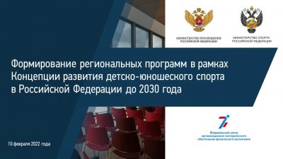 10 и 14 февраля 2022 года состоялись совещания-семинары на тему Формирование региональных программ в рамках Концепции развития ДЮС в РФ до 2030 года